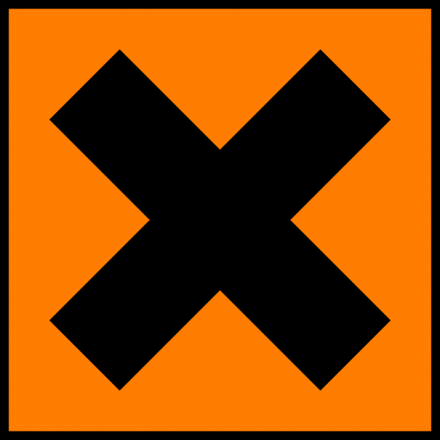 Old irritant hazard symbol