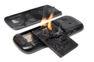 Lithium battery on fire