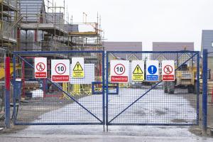 Picture of secured construction site gates